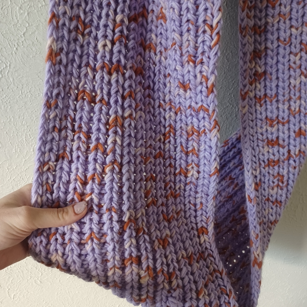 Purple Knit Infinity Scarf - Picture 4 of 5